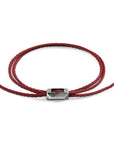 Burgundy Red Edward Silver and Rope SKINNY Bracelet