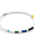 Multicoloured - White Edgar Silver and Glass SKINNY Bracelet