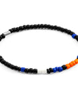 Orange - Black Edgar Silver and Glass SKINNY Bracelet