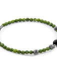 Green Jade, Grey Jasper and Black Onyx Frederick Silver and Stone SKINNY Bracelet