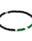 White - Black Henry Silver and Glass SKINNY Bracelet