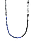 Blue Sodalite, Black Onyx and Grey Jasper Isaac Silver and Stone SKINNY Necklace x Wrap Bracelet