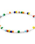 White - Multicoloured Jack Silver and Glass SKINNY Bracelet