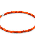 Red - Orange Jack Silver and Glass SKINNY Bracelet