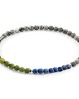 Grey Jasper, Green Jade and Blue Sodalite Joshua Silver and Stone SKINNY Bracelet