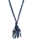 Blue Sodalite Marcus Silver, Stone and Braided Cotton Voile SKINNY Necklace x Wrap Bracelet