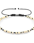 White Turquoise Percy Silver and Stone SKINNY Macrame Bracelet