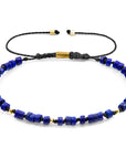 Blue Turquoise Percy 9ct Yellow Gold and Stone SKINNY Macrame Bracelet