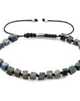 Blue Dumortierite Ralph Silver and Stone SKINNY Macrame Bracelet