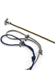 Navy Blue William Silver and Rope SKINNY Bracelet