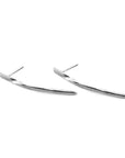Aria Long Twist Silver Earring Studs
