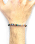 Multicoloured Kariba Silver and Vinyl Disc Macrame Bracelet