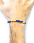 Blue Malawi Silver and Vinyl Disc Bracelet