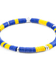 Blue Malawi Silver and Vinyl Disc Bracelet