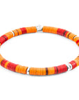 Orange Malawi Silver and Vinyl Disc Bracelet