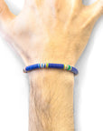 Blue Nakuru Silver and Vinyl Disc Bracelet
