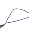 Blue Sodalite Luke Silver, Stone and Cotton Voile SKINNY Necklace x Wrap Bracelet