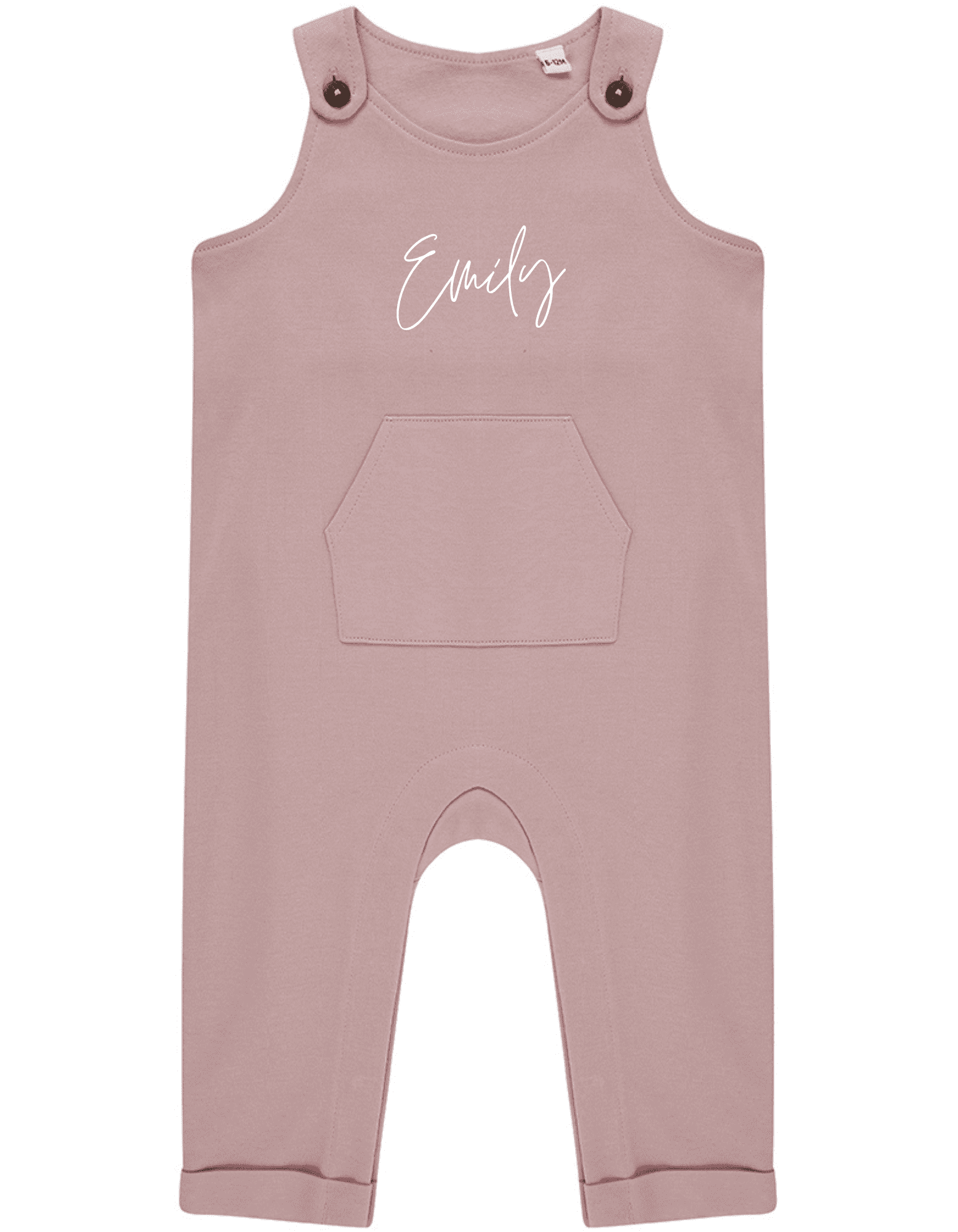 Organic Cotton Dungarees for Kids with Horn-Button Fastening, Kangaroo Pocket, and Rolled Leg Hems - Sustainable and Certified by Flossie & George at brixbailey.com