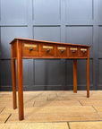 Vintage Mahogany Apothecary Style Five Drawer Console Hall Table Sideboard