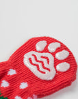 Luxury non-slip dog socks, stylish paw protectors for clean dry paws, best-selling strawberry pet socks for hardwood floors by Body and I at brixbailey.com