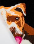 Luxury dog pattern socks, pack of 4, premium cotton blend, stylish black and navy blue, trendy paw design, best-selling gift for dog lovers by Body and I at brixbailey.com