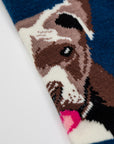 Navy blue dog pattern socks, stylish and comfortable premium cotton socks for men, best-selling dog lover gift by Body and I at brixbailey.com