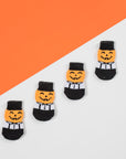Premium non-slip dog socks, paw protectors for clean dry paws, pack of 3 with pumpkin sneakers love heart designs by Body and I at brixbailey.com