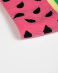 Premium watermelon socks for men, spring-inspired fun designs, cotton blend comfort, best-selling trendy style by Body and I at brixbailey.com