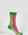 Spring watermelon socks, fun corn and watermelon print, premium cotton blend, mens size 40-45, stylish spring accessory by Body and I at brixbailey.com