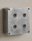 4 Gang 2 Way Solid Cast Metal Conduit Light Switch | Vintage Industrial Style