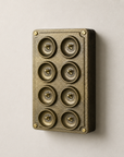 8 Gang 2 Way Antique Brass Cast Metal Toggle Light Switch