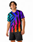 Aixo Rainbow Chaos Mens T-Shirt - Black