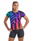 Aixo Rainbow Chaos Womens T-Shirt - Black