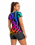 Aixo Rainbow Chaos Womens T-Shirt - Black