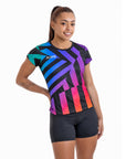 Aixo Rainbow Chaos Womens T-Shirt - Black