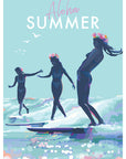 Aloha Summer Vintage Surfing Poster
