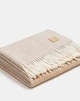 Natural Alpaca Wool Throw - Classic Fishbone