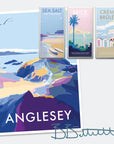 Anglesey Vintage Seaside Travel Poster