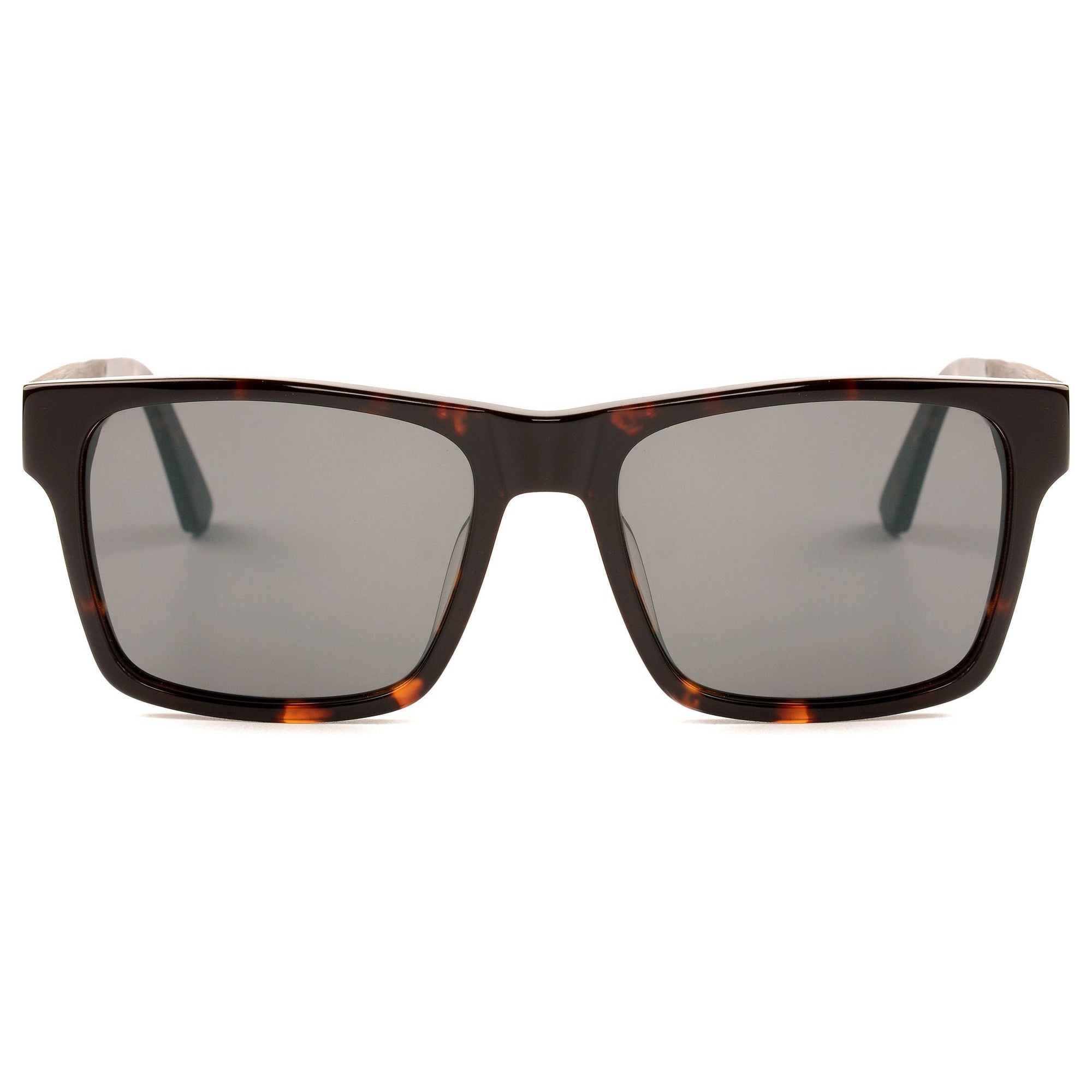Cade flat top sunglasses by Brix Bailey in black acetate with wood temples at www.brixbailey.com