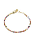 Milos Gemstone and Gold Bead Bracelet Multi-tourmaline