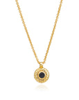 Luna Single Disc Pendant Necklace Black Onyx