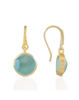 Round Pariba Onyx Drop Earrings in Gold