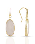 Charis Oval Rainbow Moonstone Drop Earrings