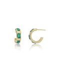 Cora Chunky Huggie Hoops Green Onyx