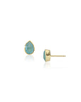 Pariba Onyx Gemstone Studs in Gold