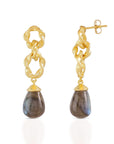 Moirai Double Twisted Loops Earrings Labradorite