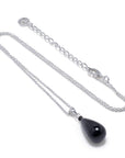 Hera Polished Stone Pendant Necklace Silver Black Onyx