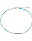 Milos Mixed Gemstone Beaded Necklace Amazonite, Copper Turquoise & Green Jade