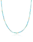 Milos Mixed Gemstone Beaded Necklace Amazonite, Copper Turquoise & Green Jade