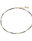 Milos Mixed Gemstone Beaded Necklace Black Onyx, Smoky Quartz & Labradorite